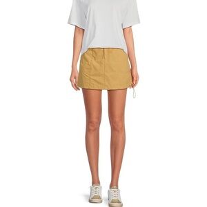 NWT Gianni Bini Freya Tan/Mustard Nylon Cargo Skirt XS